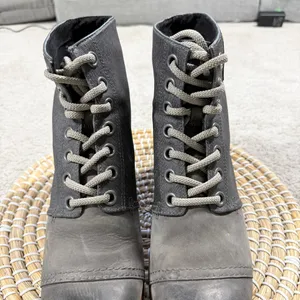 Sorel Women’s PDX Lexie Wedge Lace-Up Ankle Boots Bootie in Gray Quarry 10 thumbnail 5