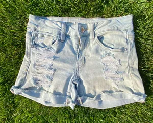 Light Wash High Waisted  Shorts thumbnail 1