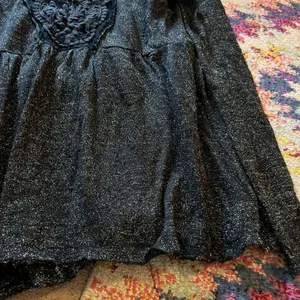 Free people xs black‎ sparkly blouse thumbnail 8