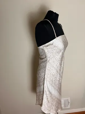 Forever 21 Cream and Tan Leopard Satin Slip Dress thumbnail 2