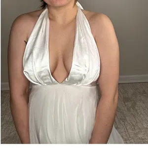 Saints + Secrets NWT White Bridal HalterA-Line Silk Dress thumbnail 4