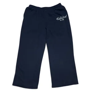 Edikted Navy Blue Wide Leg Baggy Sweatpants Logo Fleece Pants Women Large thumbnail 5