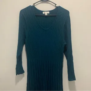 Dressbarn Blue Ribbed Sweaterdress Women's 1X thumbnail 2