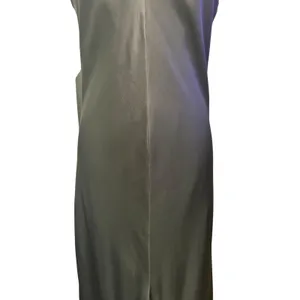 Vtg Kirna Zabete Luxury Stretch Silk Charmeuse Slip Maxi Dress Y2K Tulip Hem USA thumbnail 4