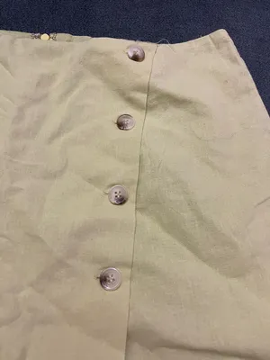 Anthropologie  Flat White Button Wrap Mini Skort thumbnail 7