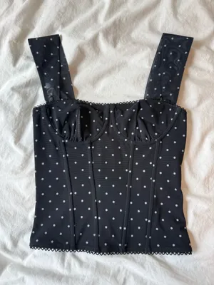 Edikted Black Polka Dot Bustier Corset Top thumbnail 2