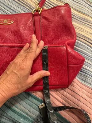 Coach Ellis Tote 33961 Red Pebbled Leather Gold Hardware thumbnail 11