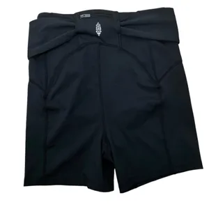 Free People Movement Black Mind Over Matter Bike Shorts S Belted Boho thumbnail 7