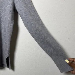 Halogen Women 100% Cashmere V-Neck Sweater M Gray Academia Preppy Luxury thumbnail 3