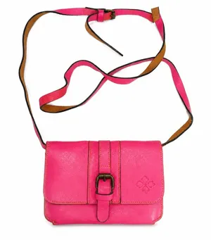 Patricia Nash Torri Hot Pink Leather Small Crossbody Purse Bag Distressed Wallet thumbnail 1