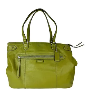 Coach Daisy Emma Green Leather Shoulder Bag Tote thumbnail 1