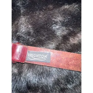 Brighton brown leather and brass belt 42" L thumbnail 2