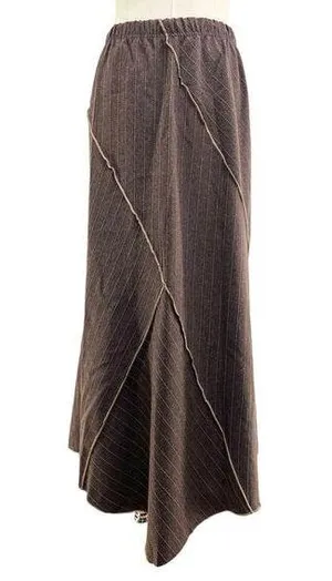 Vintage Brown Pinstripe Midi Skirt Y2K thumbnail 1