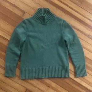 J. Crew 100% Cotton Mockneck Turtleneck Sweater in Utility Green Size S thumbnail 2