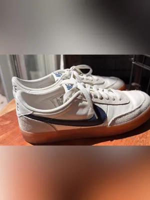 Nike Killshot 2 sneakers featuring a distinct gum rubber sole and navy swoosh 9 thumbnail 9