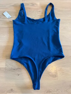 Abercrombie & Fitch corset style sleeveless bodysuit blue size large NWT thumbnail 7