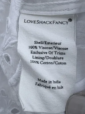EUC LoveShackFancy Jayce Smocked Eyelet Scalloped Hem Mini Dress White Large thumbnail 11