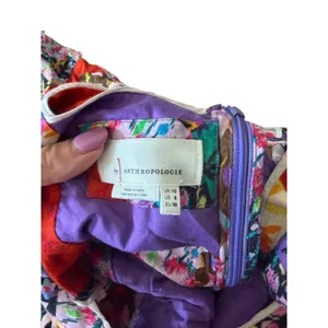 Anthropologie Patchwork Floral Tiered Maxi Dress Red Purple Size 6 Boho Ruffle thumbnail 3