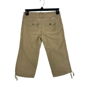 Abercrombie & Fitch Khaki Cargo Capri Pants Women Y2K Grunge Utility Low Rise thumbnail 2