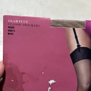 Victoria's Secret Stockings Hoisery Glam It Up Nude SIZE C Sexy Little Thing VTG thumbnail 3