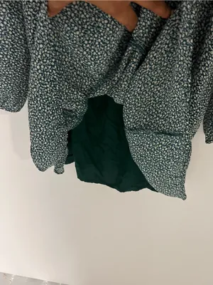 Abercrombie‎ & Fitch Green Ditsy Floral Square-Neck Long Sleeve Mini Dress thumbnail 8
