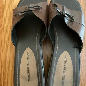Montego Bay Club Wedge Slip On Slides Size 10 Color Brown thumbnail 8