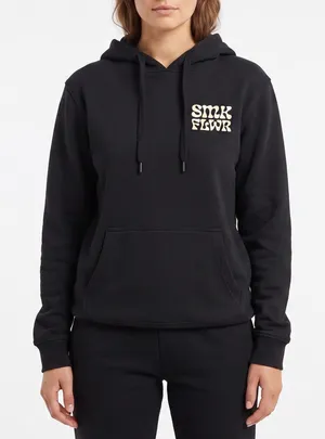 Smkflwr Hoodie Large Pullover Black Skull Wolf Headdress Graphic Excellent thumbnail 1