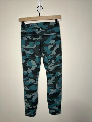 Lululemon Wunder Train High-Rise Tight 25" Camo Tidewater Teal W5CZKS size 8 thumbnail 4