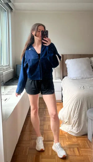 Adidas Navy Zip-Up Jacket thumbnail 3