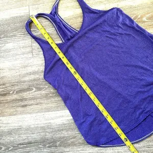 LULULEMON Tank Top Purple Lightweight Racerback Striped thumbnail 6