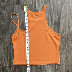 Et Clet Asymmetrical High Neck Sleeveless Orange Tank Top Size Medium thumbnail 4