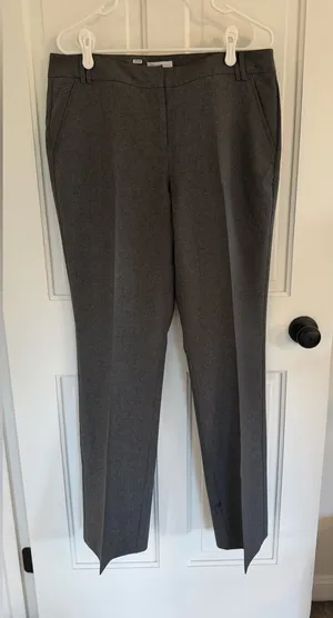 New York & Company Gray Straight Leg Dress Pants Size 12 Tall Career thumbnail 1