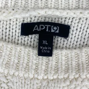Apt. 9 Chunky Multi Knit Crew Neck‎ Tunic Sweater Cream Winter White XL thumbnail 9