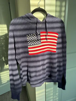 American flag sweater Purple Size L thumbnail 1