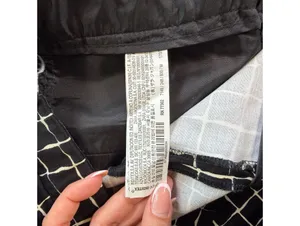 Zara Woman Black White Grid Print Slim Ankle Trousers Size M Side Zip thumbnail 8
