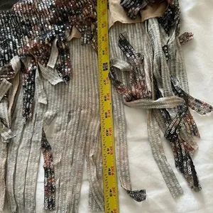 NTW Boston Proper Sequin V Neck Faux Wrap Knee Length Frimge Dress SIZE 6 thumbnail 9
