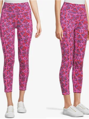 Lilly Pulitzer Luxletic Weekender High Rise Leggings Passion Fruit Pink Star thumbnail 2