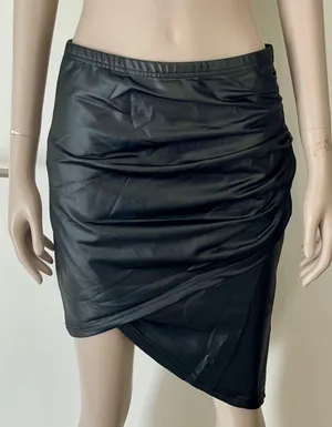 SheIn Bae High Waist Ruched Wrao Hem Skirt NWT! thumbnail 5