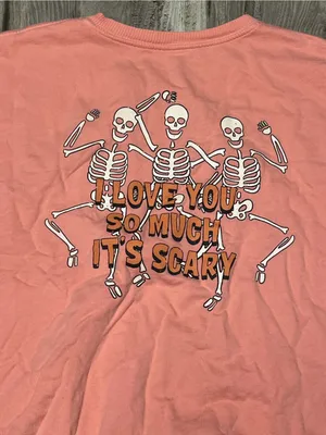 Jean + June 100% Pima Cotton Halloween Skeleton Pumpkin Crewneck Sweatshirt 2X thumbnail 6