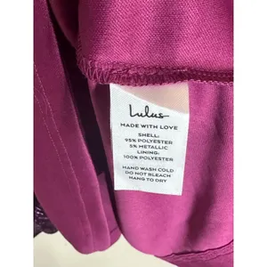Lulus XL Purple Metallic Pleated Mini Dress NWT Deep V Party Cocktail Dress thumbnail 4