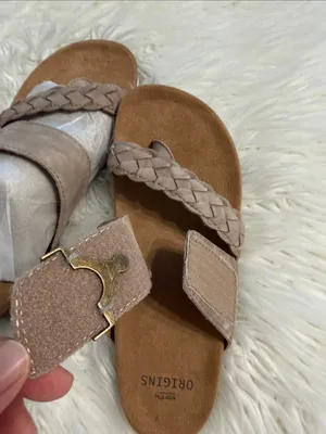 Earth Origins Oneida Taupe Braided Slide Sandals size 7 brand new thumbnail 4