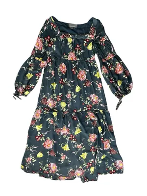 Anthropologie Women’s Evelin Square Neck Floral 3/4 Length Sleeve Maxi Dress S thumbnail 2