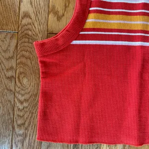Red orange yellow white high neck Cotton:On Tank top thumbnail 3