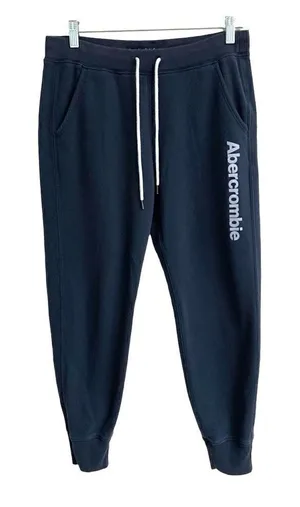 Abercrombie & Fitch navy spellout drawstring joggers S‎ thumbnail 1