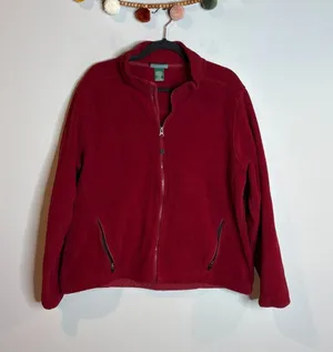 L.L. Bean red fleece jacket thumbnail 1