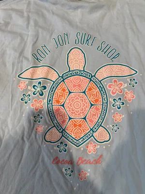 Ron Jon Surf Shop Comfort Colors Tee Shirt Floral Turtle Cocoa Beach Floria M thumbnail 5
