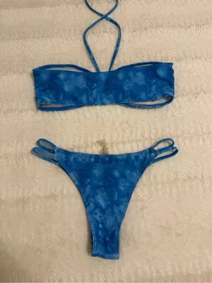 Shein Blue Bikini Set, Size Small thumbnail 2