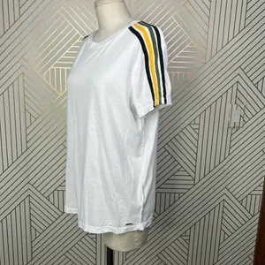 n:Philanthropy Verbena Stripe Shoulder T-Shirt in White Size US‎ Medium thumbnail 7