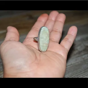 Citrine Quartz Ring Size 8 1/4 Green thumbnail 7