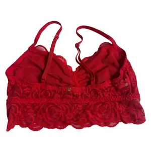 PINK Victoria's Secret Bralette Women's Floral Lace V-Neck Red Small‎ thumbnail 3